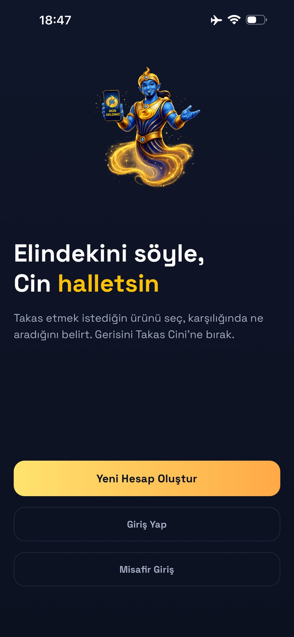 Takas Cini — ekran 1