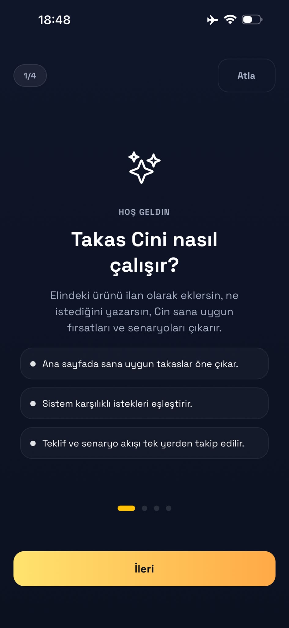 Takas Cini — ekran 2
