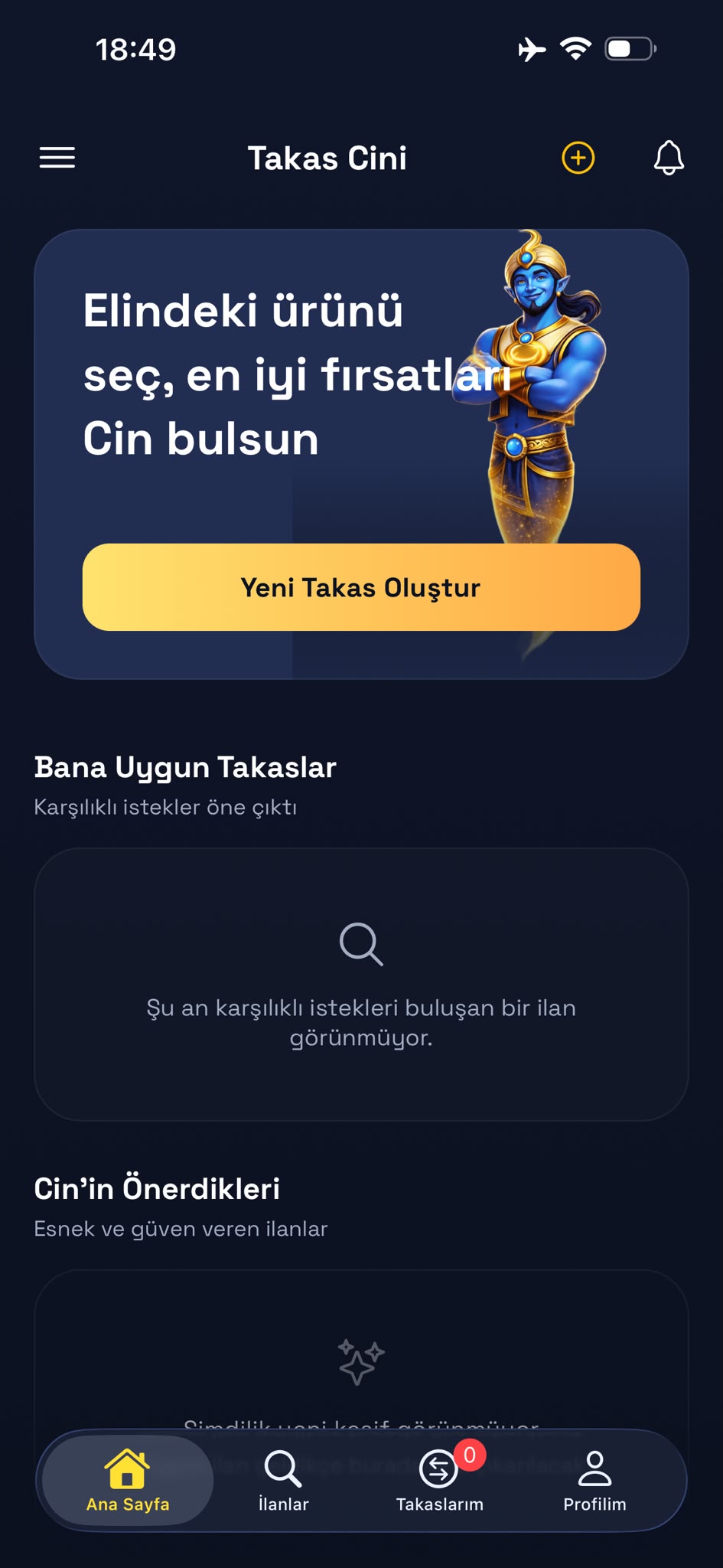 Takas Cini — ekran 5