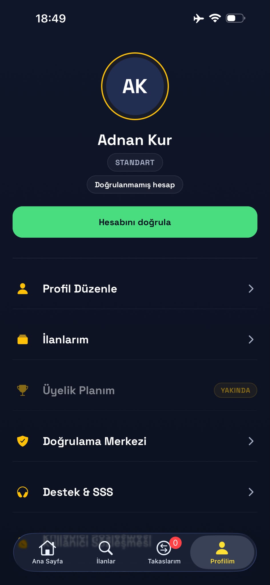 Takas Cini — ekran 7